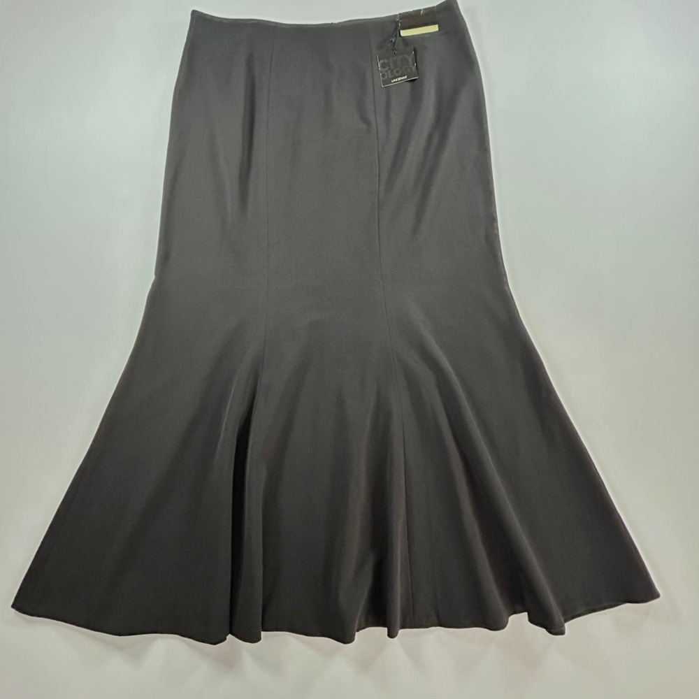 Lane Bryant Cityology Womens Maxi Skirt 14 Black Mermaid Flare Stretch Long